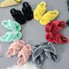 2024 Winter Slippers Women Fashion Cross Fluffy Fur Slipper Home Slides Flat Indoor Floor Flip Flops Ladies Soft Plush Slippers