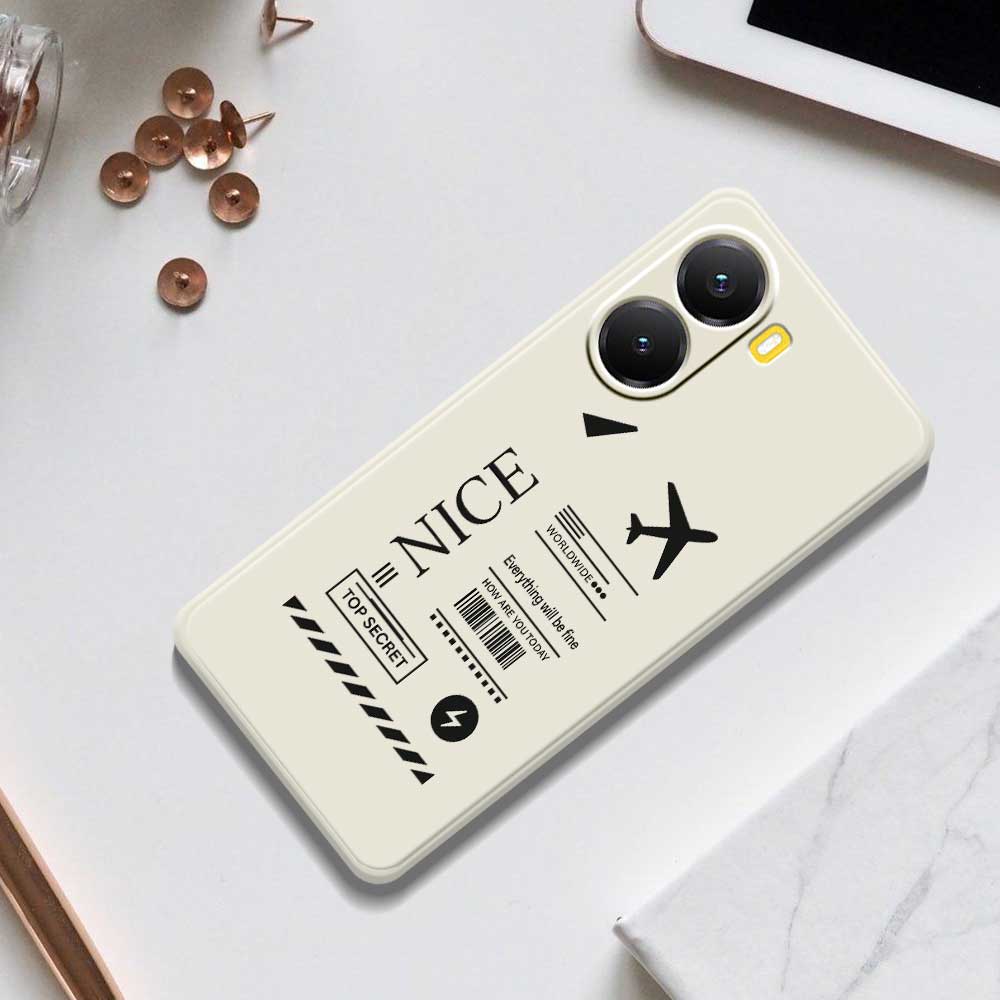 For Xiaomi Redmi Turbo 4 5G/Poco X7 Pro 5G Case Boarding Ticket Pattern Printing Straight Edge TPU Phone Back Cover