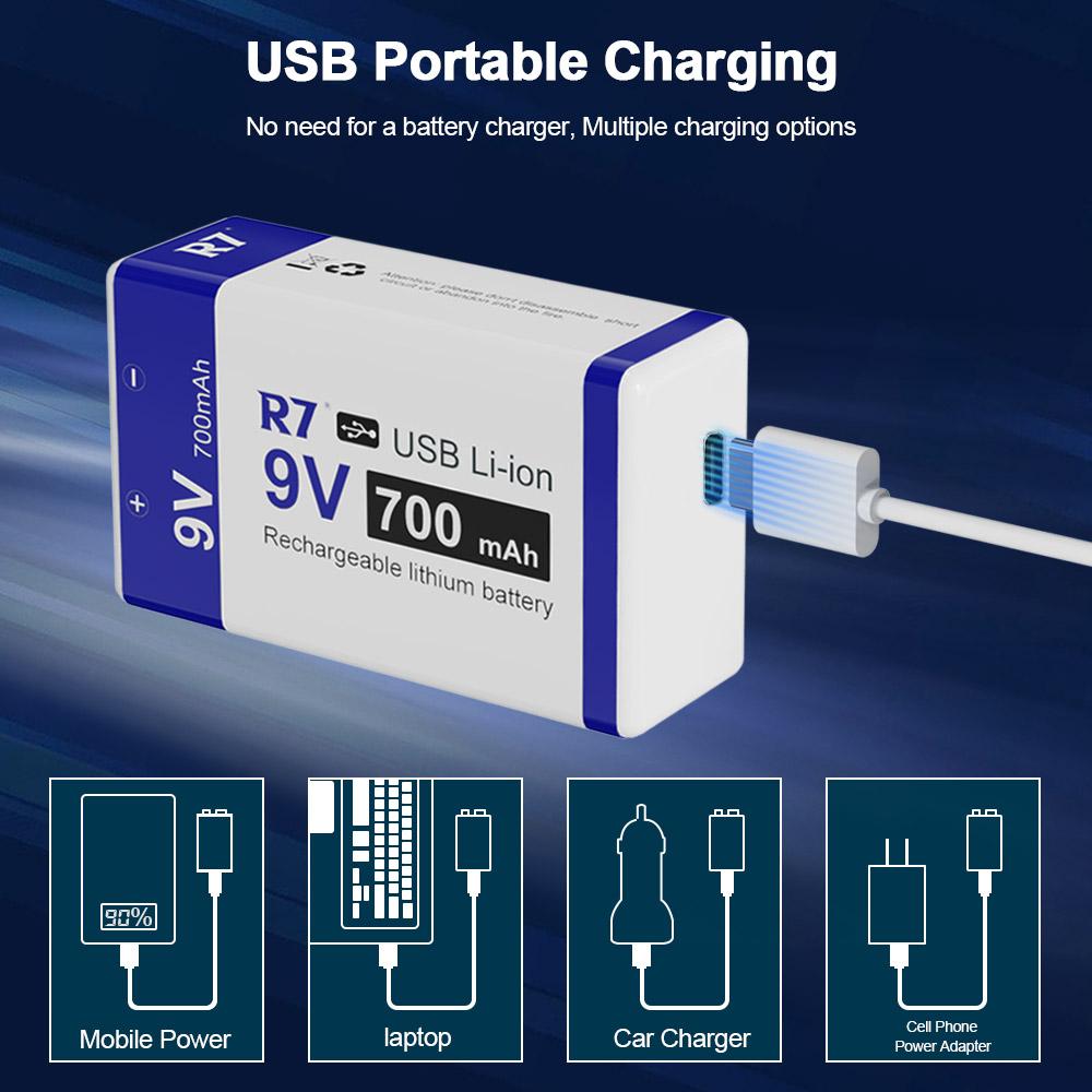 USB Зарядка 9 Вольт Li-ion Аккумулятор 6F22 9В Li-ion Литиевый Аккумулятор для Модели Радиоуправляемого Вертолета Микрофона Игрушки Детектора Дыма Аккумулятор