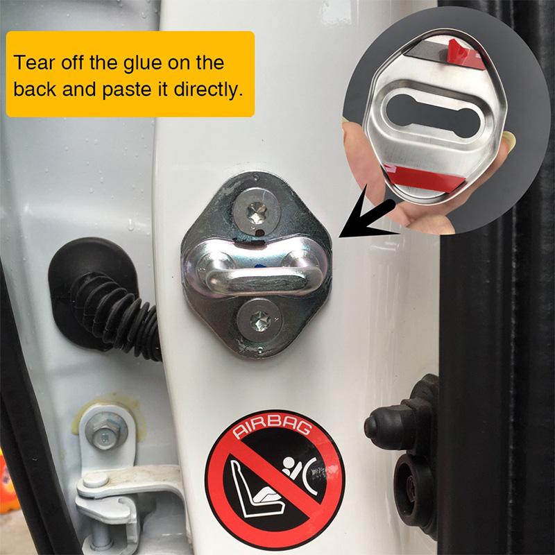 4шт автомобильный дверной замок защитная крышка дверной замок наклейка