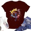 Women's Casual Round Neck Short Sleeve Pullover Printed T-Shirt Top