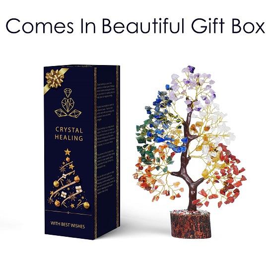 Кристаллы и драгоценные камни семи чакр, экспонат хрустального дерева семи чакр для домашнего декора на удачу