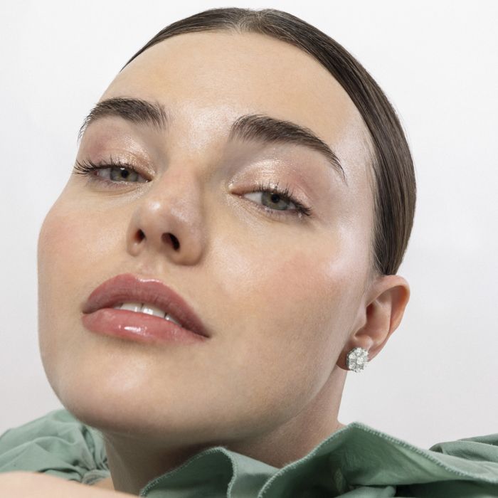 Luxenter Boucles d'oreilles en argent 925 et zirconium brillant plaqué finition en rhodié - Lorush