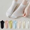 5 Pairs Women Short Ankle Socks Ladies Summer Thin Breathable Soft Cotton Mesh Socks Comfortable Trendy Fashion Casual Socks New