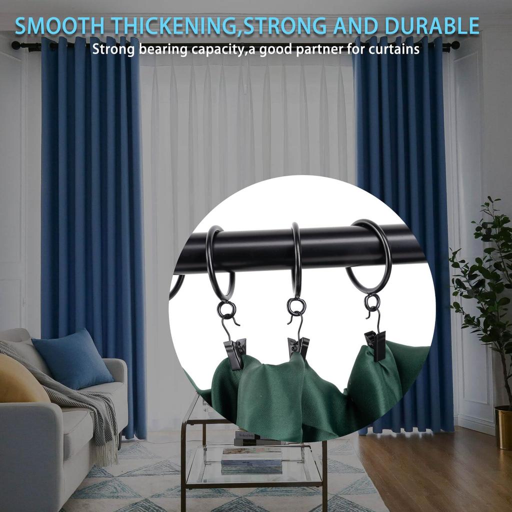 24 Черных Люверсных Кольца для Штор с Люверсами для Штор 32 мм Внутренние Металлические TXZWJZ Карнизы, Диаметр, Драпировка,