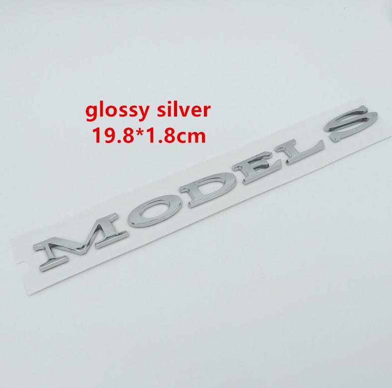 JDFN3 1pcs 3D ABS for Tesla Model S car Letter Front Hood Head Bonnet Emblem Rear Tail Trunk Sticker Badge Decal styling Accessories