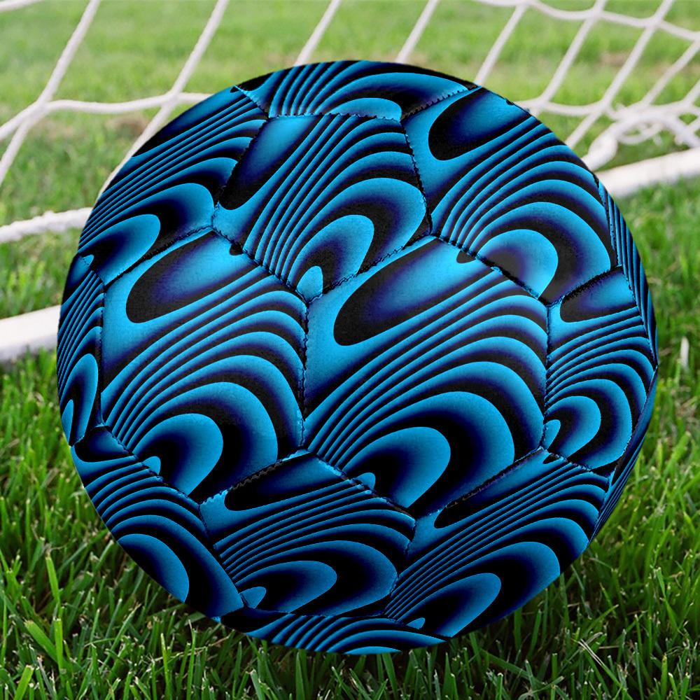 1pc Blue Wave Size 5 Soccer Ball Professional Match Training Football Indoor &Outdoor Sports Ball Lightweight Durable c65184
