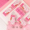 1pcs Strawberry Chocolate Eraser Mini Pink Color Less Dust Cleaning Correcting Tools Office School