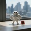 Статуэтка Мускулистый Кот, 3D-печатная стоячая фигурка мускулистого кота, Забавная причудливая фигурка котенка, Настольное украшение для гостиной, спальни, офисного стола, шкафа