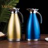 2L Stainless Steel Thermal Kettle Flask Jug Double Layer Insulation Pot for Tea Coffee Hot Water Anti-Drip Nozzle Kettle for Home Bar Outdoor