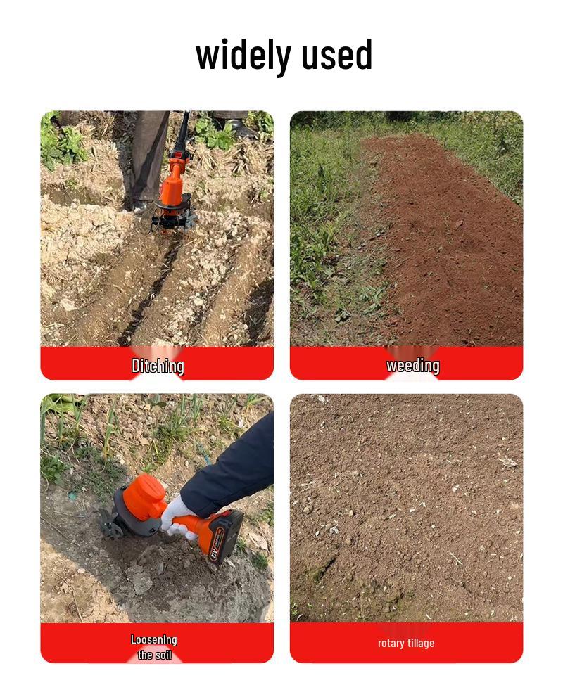 Wireless Electric Micro-Tiller: Handheld Lithium Battery Hoe for Garden Weeding & Soil Loosening