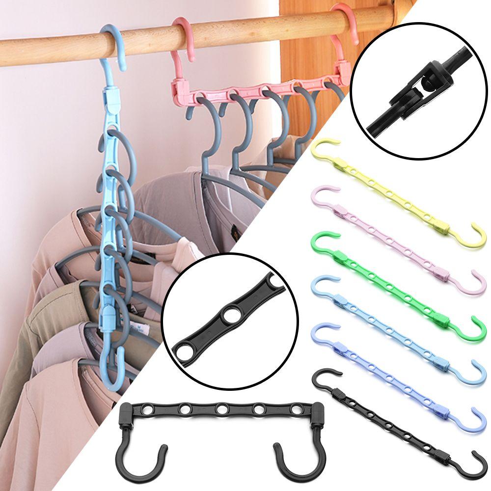 Household Clothes Storage Folding 5-Hole Clothes Hanger Magic Hanger Closet Organizer Space Saving