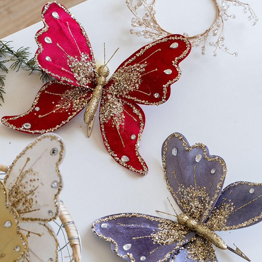 Разноцветное украшение на рождественскую елку 25*21 см подвесное украшение НОВЫЙ Рождественский фестиваль бабочек