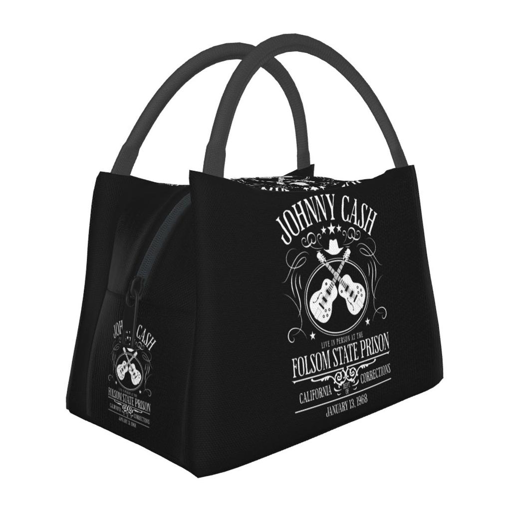 Johnny Cash Live At Folsom State Prison Jan 13 1968 Insulated Lunch Bag Picnic Storage Food Boxes Cooler Lunch Box Tote