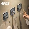 1-4pcs Luxury Punch-Free Wall Hooks Strong Sticky Coat Hanger Rack for Clothes Towel Bag Key Kitchen Door Organizer Easy Install