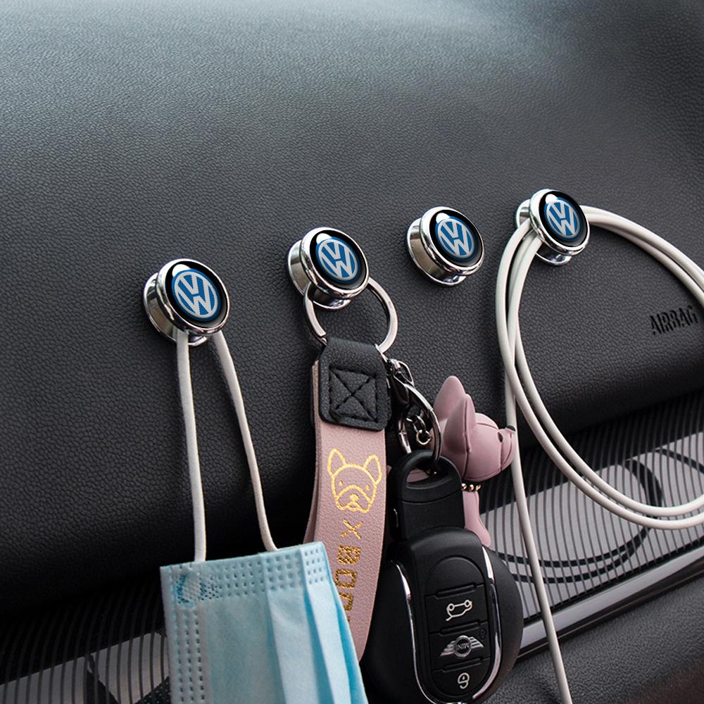 LMN1 1pc/2pcs Self Adhesive Car small Hook Multifunctional metal Hooks Stickers For VW golf 4 5 7 8 touran vt4 passat Car Accessories