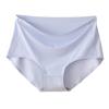 Женские трусики из ледяного шелка, подтягивающие бедра, хлопковые трусы с высокой талией, бесшовное дышащее однотонное нижнее белье
