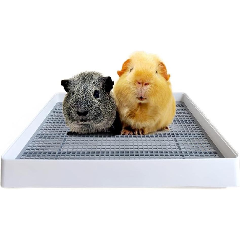 PODOO Большая клетка-лоток для кроликов, тренировочный лоток-клетка для морских свинок с туалетным поддоном, идеально подходит для крыс, хорьков, кроликов, мелких и средних животных (Средняя)