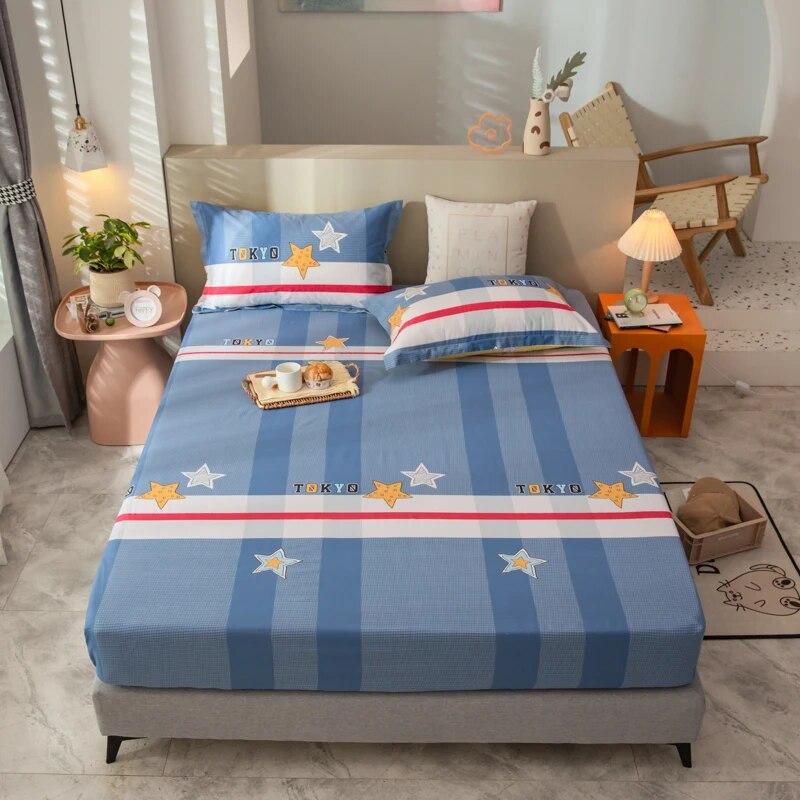 Простыня из 100% хлопка, 1 шт., для односпальной/парной кровати, дышащая противоскользящая мягкая ткань, впитывающая пот, 16 размеров