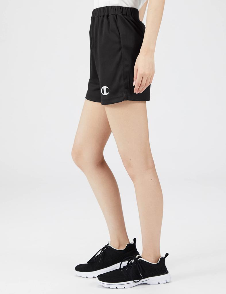 Champion Odor with a XL Women's Shorts, Antibacterial, Resistant, Quick-Drying, One-Point Logo, CW-WV501, Black,