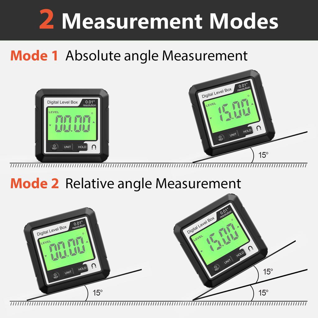 Digital Angle Finder Gauge with Magnetic Base and Backlit LCD Display Angle Ruler 4 of 90 Degree Digital Level Box for