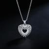 925 Sterling Silver Necklace Hollow Heart Pendant Necklace For Women Jewelry Gifts