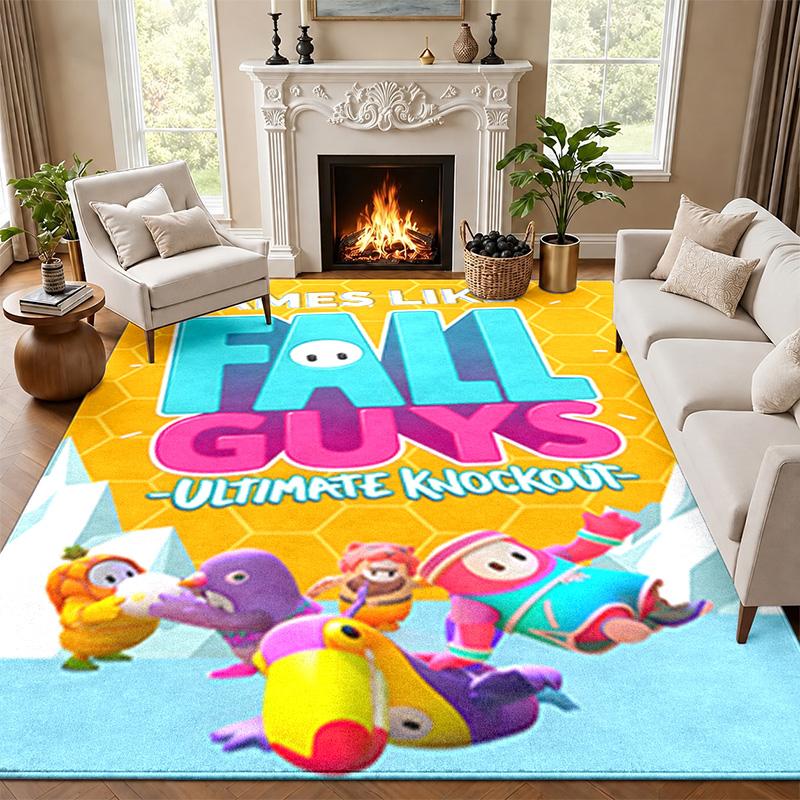 Fall guys Carpet Door Mat for Living Room or Bedroom Protective Mat Under Chair Office Decoration Christmas Gift Birthday Present