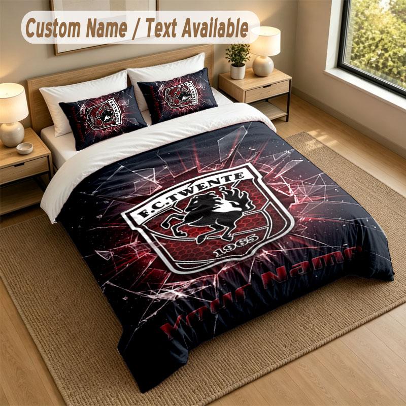 Bedding Set 1 Duvet Cover 2 Pillowcases FC Twente Print Soft Bed Linen Bedroom Decor