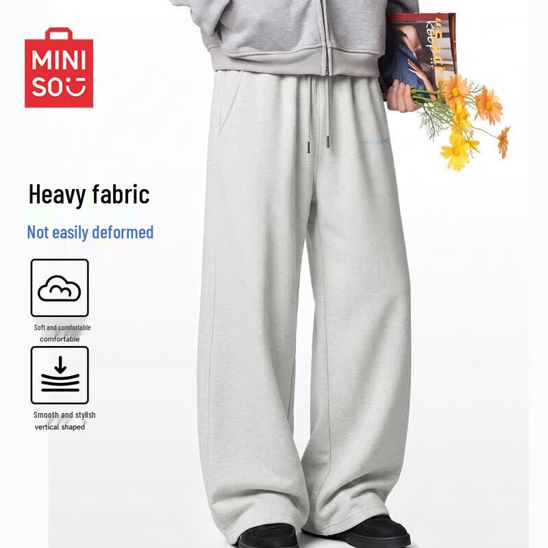 MINISO Men's Straight Leg Cotton Casual Sweatpants