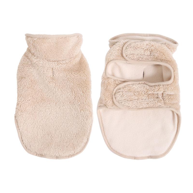 Warm Soft Dog Coat Jacket High Collar Vest for Small Dogs Teddy Puppy Winter Clothes with Magic Tape Design