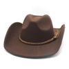 Cowboy Hat Felt Top Hat Western Gentleman'S Hat Felt Hat Jazz Hat Men'S Winter Hat
