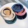 Thin Letter Badge Beret for Women Sweet Breathable Showing Off Face Small Bud Painter Hat Big Head Circumference Hat