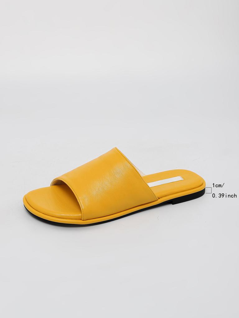 Summer New Flat-bottomed Slippers Women's Versatile One-word Open-toed Slippers Women's 2025 Light Luxury Temperament Women's Shoes