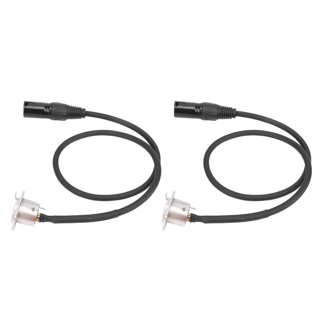 2 Pcs XLR Pass Through Cable No Solder D Type XLR Cable Mic Feed Pass Thru Converter for Stage Box Patch Panel Floor Box