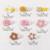 6Pcs/Lot New Solid Flowers Hair Clips for Kids Fabric Plush BB Hairpins Girl Hairgripe Headwear Baby Hair Accessories