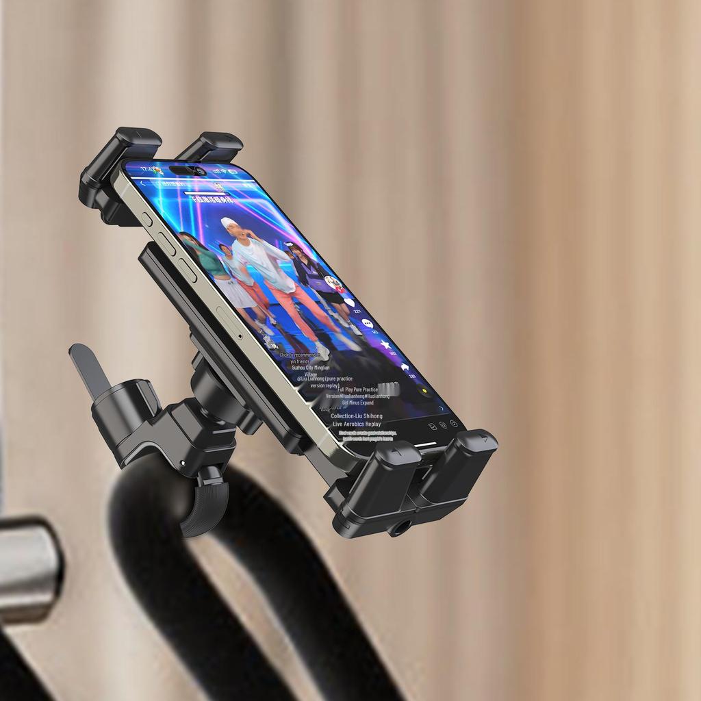 Universal Anti-Drop Holder for Mountain Bikes, Motorcycles, Electric Vehicles, and Fitness Equipment - Fits Phones and Tablets