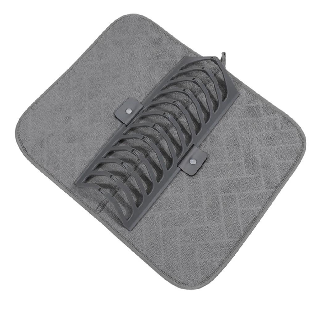 Коврик и подставка для сушки посуды Супервпитывающий кухонный коврик для сушки кастрюль, тарелок, сковородок, мисок, столовых приборов, кухонной утвари, овощей