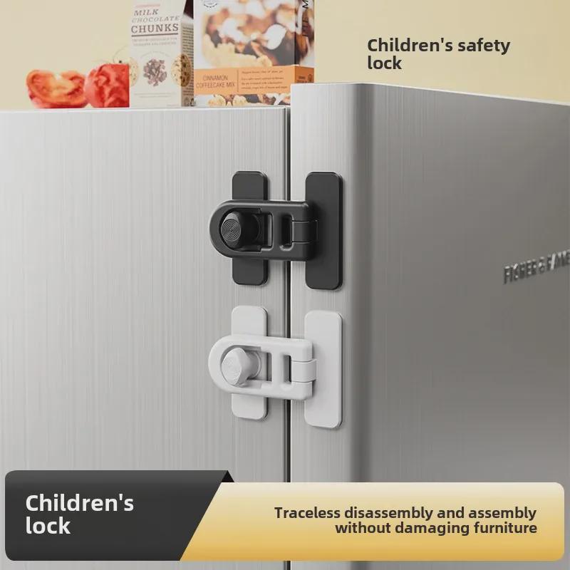 Child Safety Refrigerator Lock: Punch-Free Multi-Function Cabinet and Door Lock To Prevent Pinched Fingers