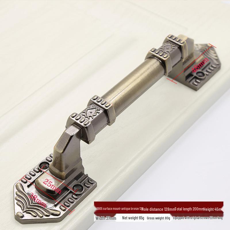Евро Ретро Железная и Деревянная Ручка для Большой Двери - Антикварный Стиль Накладная для Раздвижной или Платяного Шкафа