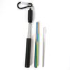 1 комплект многоразовых телескопических соломинок, портативный, из нержавеющей стали, с футляром для переноски, экологически чистый, легко чистится, соломинка