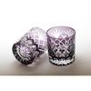 Glass Studio Saiho Edo Kiriko Shochu Glass, Rock Glass, Old-fashioned, Purple, Pair, Ken-Yarai-Kasan