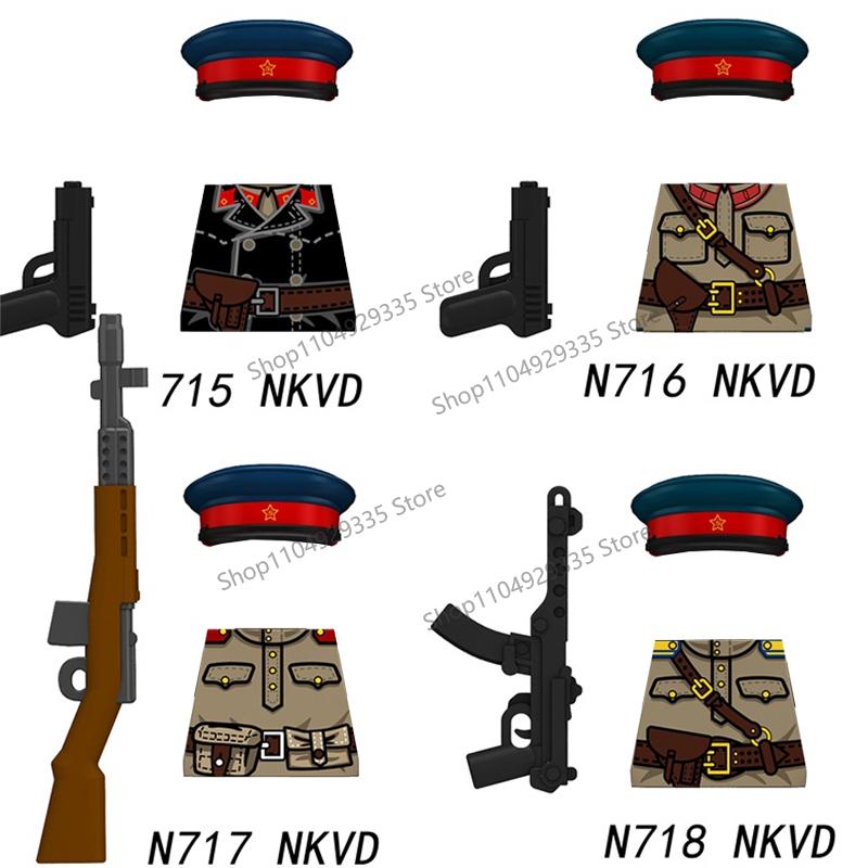 MOC Military Soldier Building Blocks US Infantry West Cowboy Soviet Army Police Game Character Arthur Morgan Gun Bricks Toy Gift