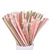 New 25 Pieces Stripe Paper Straws Disposable Straws Festival Event & Party Supplies Birthday Party Party Supplies 2025