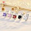 BELLA BOX Fashionable And High-end Square Zircon Ear Buckles With Geometric Design For Women, Simple Korean-style Earrings