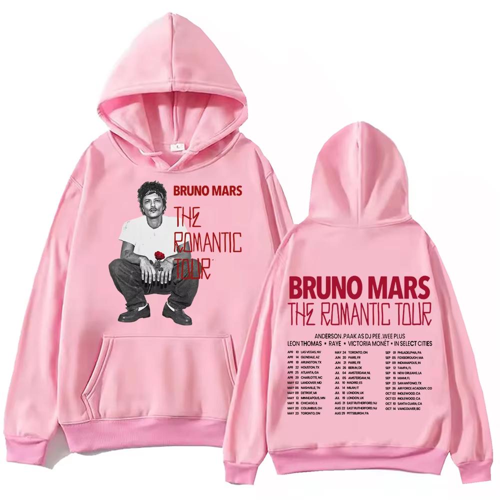 Hot Sale 2026 Bruno Mars The Romantic Tour Hoodie Men Women Fashion Casual Loose Soft Cotton Sweatshirt Loose Cozy and Versatile