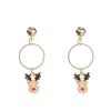 Christmas Creative Long Oil Drip Earrings, Simple Small Fresh Reindeer Cane Socks Studs, Trendy Accessories