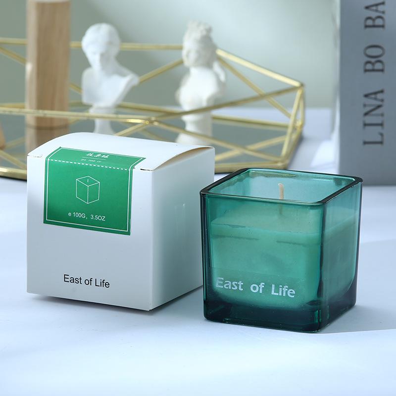 DIY Handmade Soy Wax Square Cup Aromatherapy Candle Romantic Incense Candle Proposal Candle Candle Dinner Birthday Party
