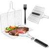 Корзина для барбекю и решетка для рыбы, складная переносная корзина для барбекю из нержавеющей стали, щетка для мяса и овощей, аксессуары для барбекю