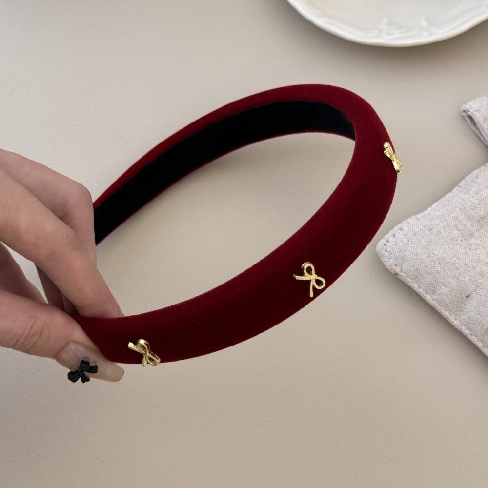 Velvet Hair Hoop Non Slip Velvet Hairband Elegant Bow Headband Fall Winter