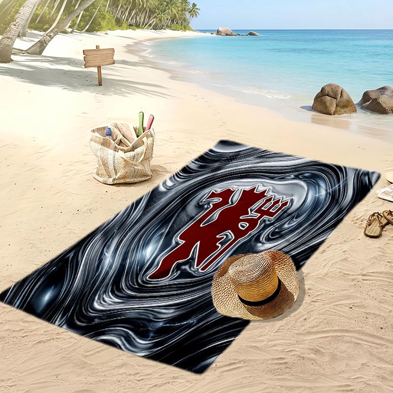 Пляжное полотенце с принтом Манчестер Юнайтед, быстросохнущее, мягкое, портативное, большое, прямоугольное, пляжное одеяло для путешествий, бассейна